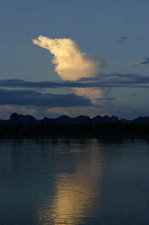 Sky and riverの写真素材