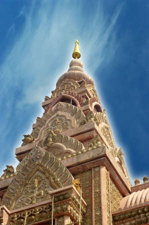 The new temple is built of large stones carvedの写真素材