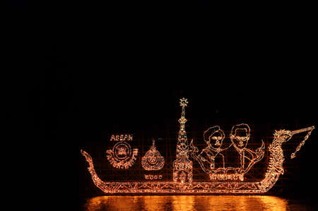 Boats decorated with flamesのeditorial素材