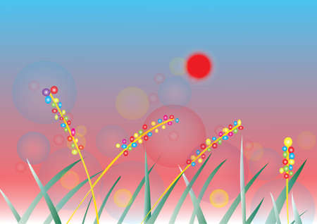Beautiful sunset and circle background imageのイラスト素材