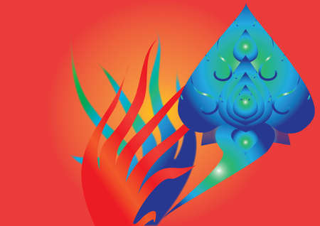 Fire and pattern Thailand backgroundのイラスト素材