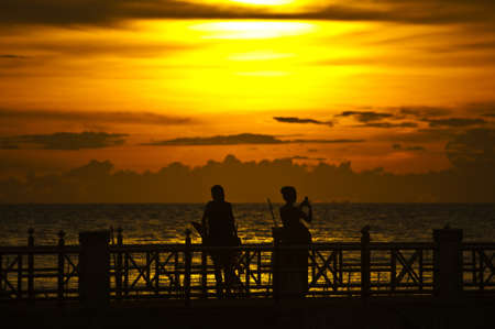 Sunset at seaの写真素材