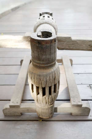 Seesaw old woodの写真素材