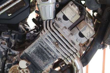 Old motorcycle engineの写真素材