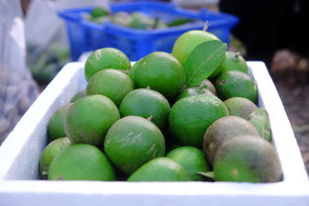 Fresh ripe limes in bag