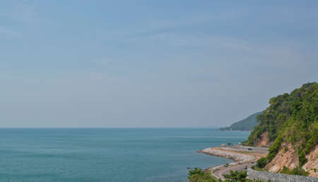 Highway close to the beautiful seaside,Chalerm Burapha Chonlathit road Thailandの写真素材