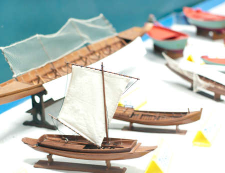 Model old fishing boatの写真素材