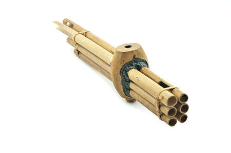 Small Lao reed mouthorgan on white background