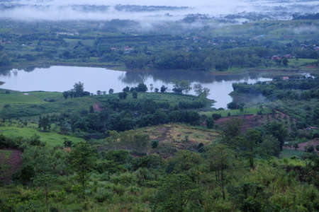 village in the middle of forest in Thailandの写真素材