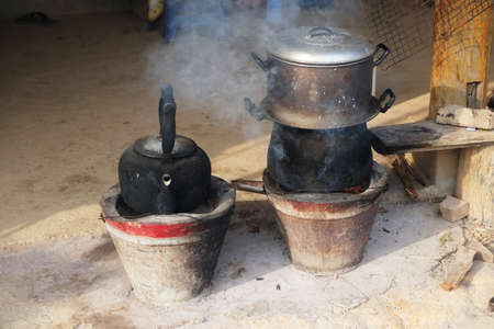 Old Thailand stove kitchen cooking toolの写真素材