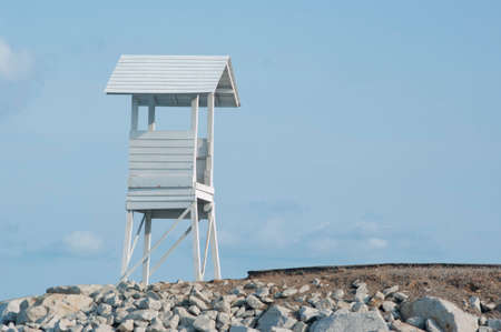 a small lighthouse with a retroの写真素材