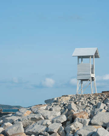a small lighthouse with a retroの写真素材