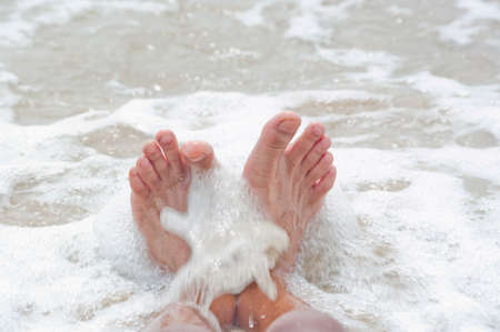 Foot seas and small wavesの写真素材