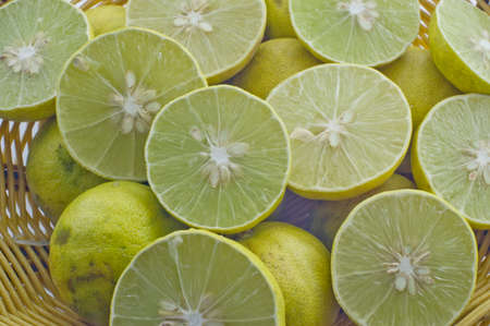 lemon on the basketの写真素材