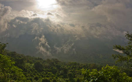 View of the Mountains along the Amphitheater in (Mor-E-dang) National Park Thailand.の写真素材