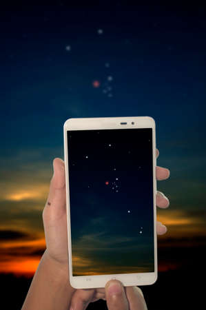 photography taurus group of stars by phoneの写真素材