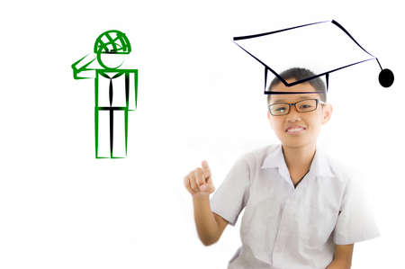 Asia child select study courses for bachelor degreeの写真素材