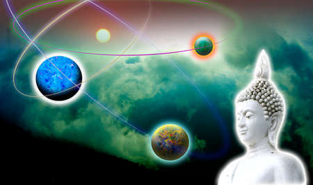 Buddhism and universeの写真素材