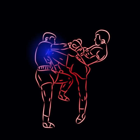 Thai boxing pattern black backgroundの写真素材