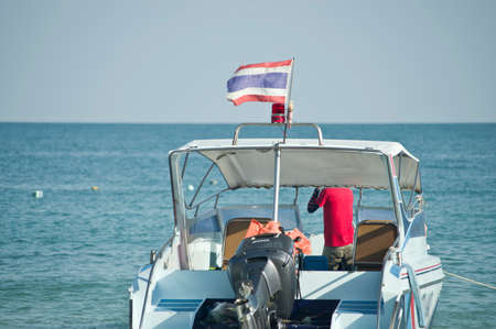 The boat on the seaの写真素材