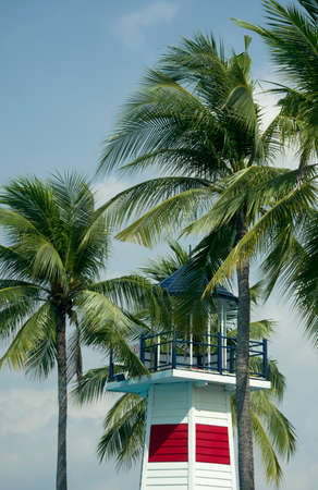 The scenery of the sea there are watchtowerの写真素材