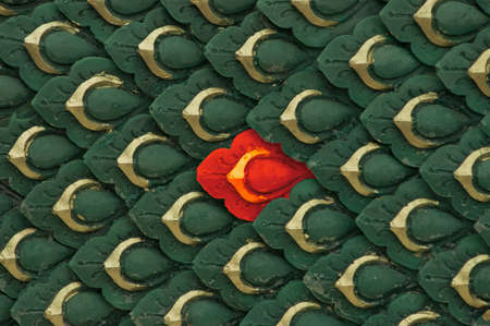 Thai style pattern decoration close up background