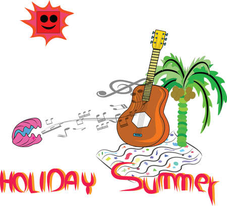 Travel summer seashore with beachのイラスト素材