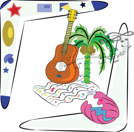 Travel summer seashore with beachのイラスト素材
