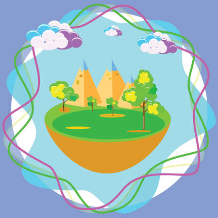 Mountain landscape creative vector appliqueのイラスト素材