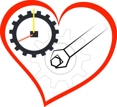 service with heart, vector art and illustrationのイラスト素材