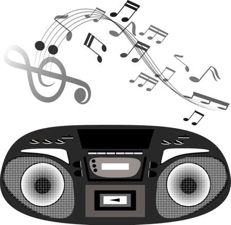 Music radio tape player.のイラスト素材