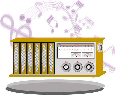 Old radio. Realistic illustration of an old radio receiver of the last centuryのイラスト素材