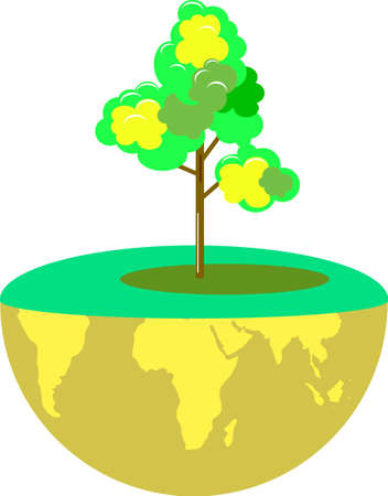 tree world sustainable environment friendly concept, vector art and illustration.のイラスト素材