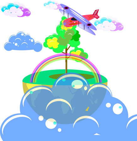 Art tree and earth energy save, concept ecology idea, vector art and illustration.のイラスト素材