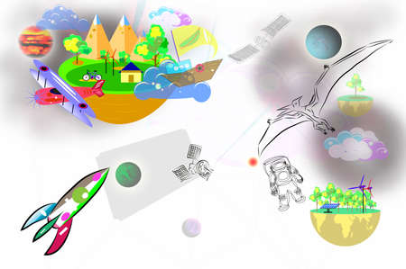 Learning astronomy and universe for new experienceの写真素材