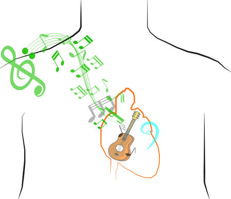 Music in heart, vector art and illustrationのイラスト素材