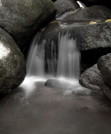 Abstract waterfall from ravineの写真素材