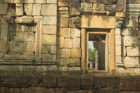 Old ruin castle (sdok kok thom) in Thailandのeditorial素材