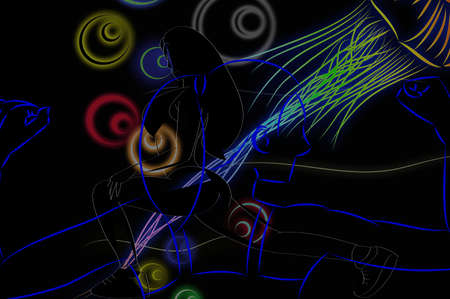 pattern fitness of women and beautiful light backgroundの写真素材