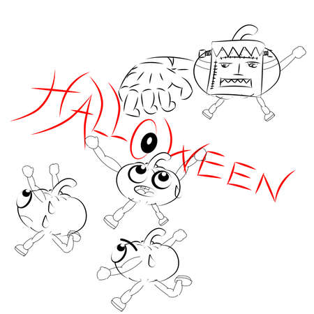 Cartoon Halloween backgroundの写真素材