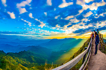Mountain view of Phu Chee Dao at Chiangrai province, Thailand.