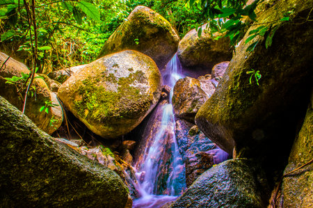 Waterfall in Doi Inthanon national park, Thailand.の写真素材