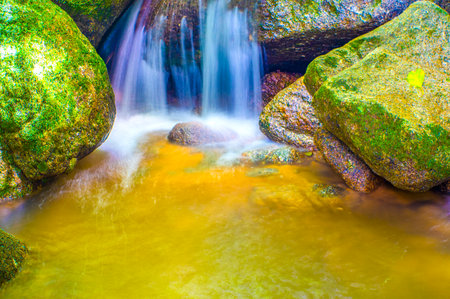 Water Flowing at Maesa Noi Waterfall, Thailand.の写真素材