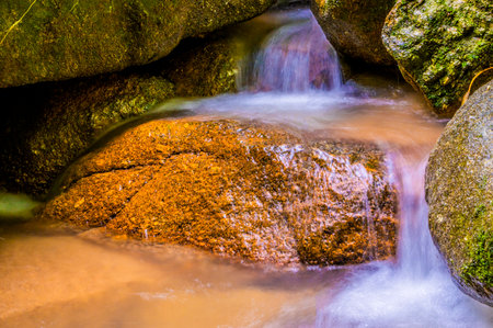 Water Flowing in Champa Thong Waterfall, Thailand.の写真素材