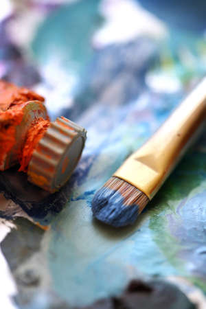 Paint and brushの写真素材