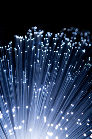 Blue Fiber Optic Cablesの写真素材
