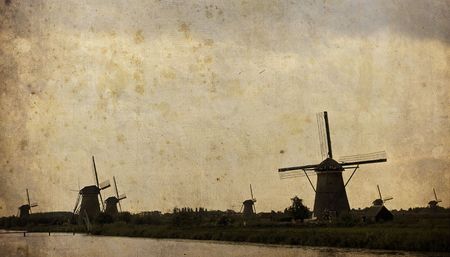 Old Mills @ Kinderdijkの写真素材
