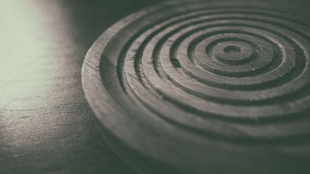 Circle wood saucer                  の写真素材