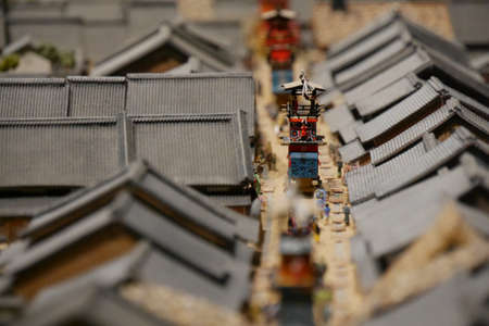 Inuyama, JAPAN - Jun 16th, 2015: Model of float for the Inuyama festival in Dondenkan Museum at Honmachi Streetのeditorial素材