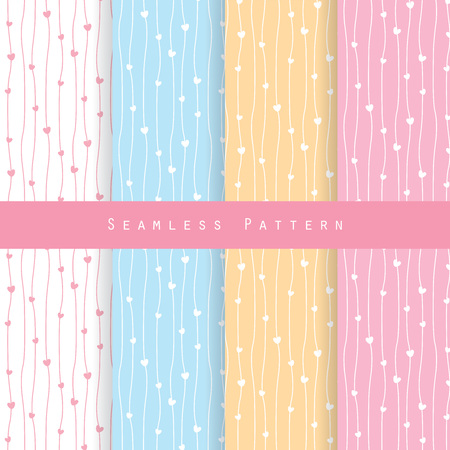 Valentine's Seamless Pattern with heart on pastel background.のイラスト素材